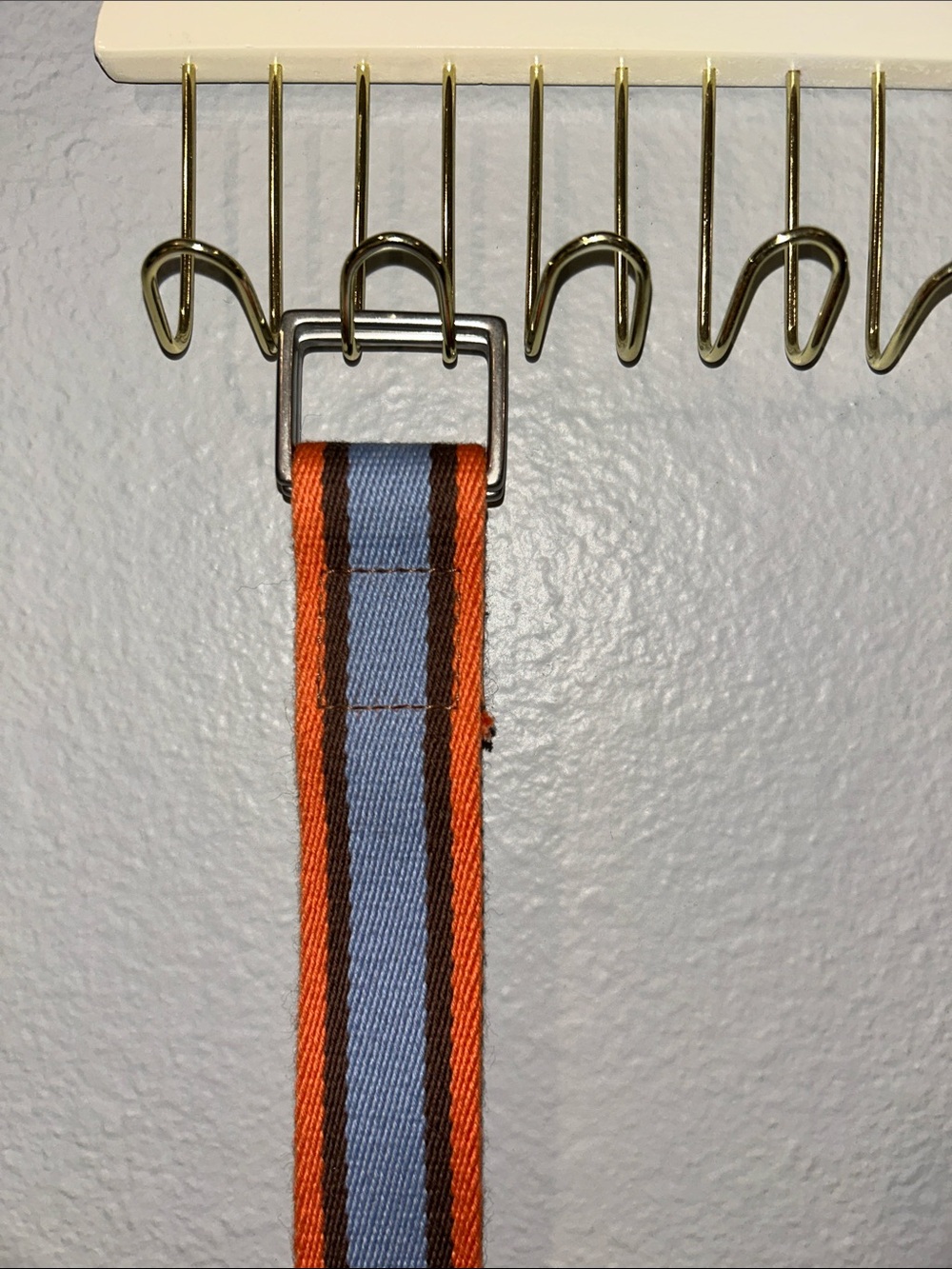 J. Crew Striped Webbing Belts in Orange/Blue and Brown/Light Blue - Picture 3 of 4